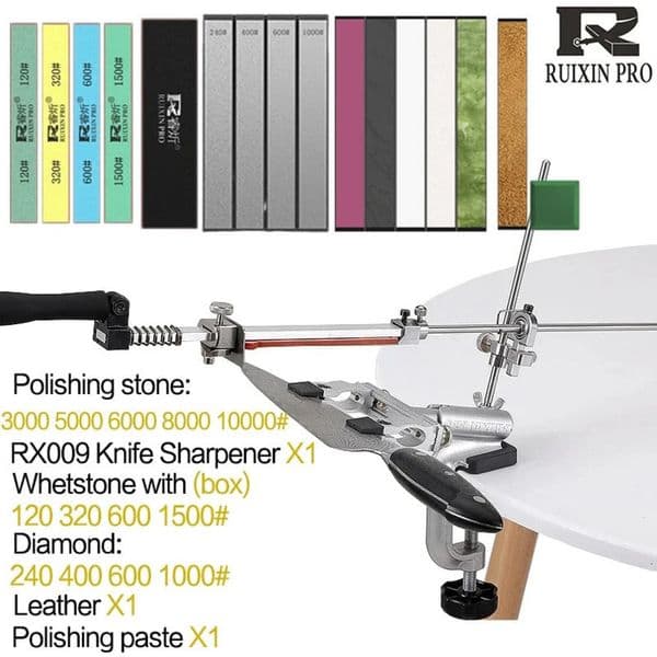 RUIXIN Pro RX009 Knife Sharpener Fixed Angle Sharpening Machine System Whetstone Diamond Stone Kitchen Tool 240424