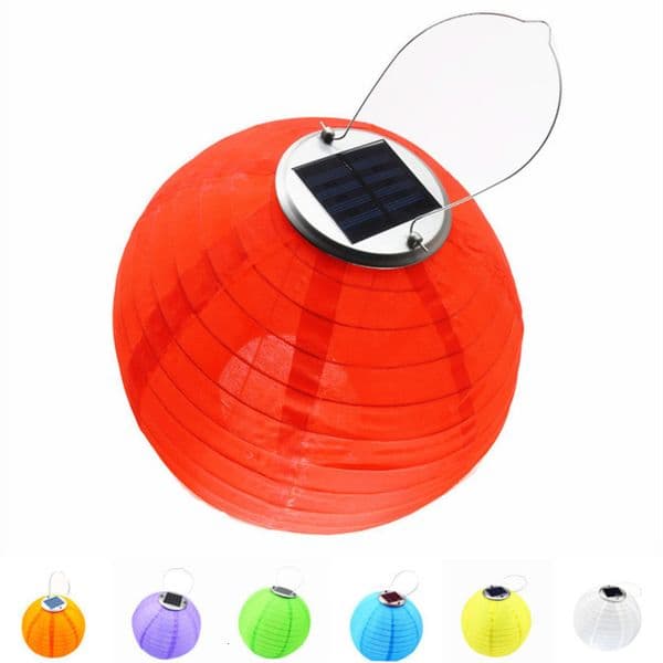 Party Decoration Chinese Lantern LED Lamp Outdoor Decoration Balls Light Solar Lantern Party Decoration Nylon Waterproof Lantern Auto On 220826