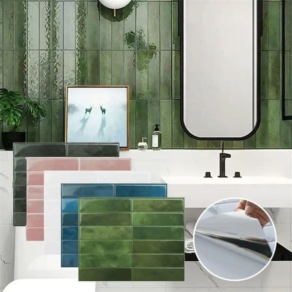 3D wallpaper self-adhesive 3D wall panel peeling and pasting ceramic tile back panel for kitchen waterproof ceramic tile sticker panel 241126
