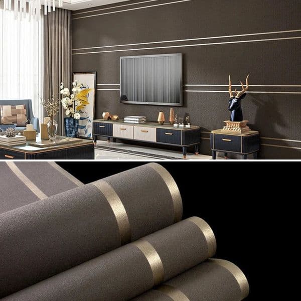 3D wallpaper modern simple striped pattern living room TV background home decoration nonwoven fabric non selfadhesive 240828