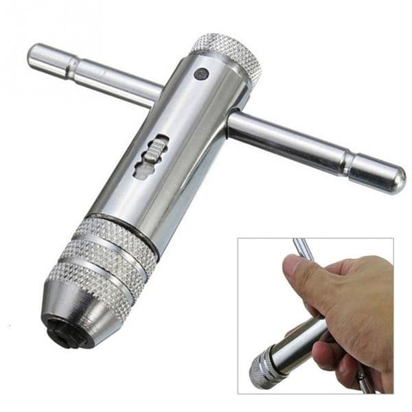 T-shaped Ratchet Wrench M3-M8 M5-M12 Adjustable Thread Metric Tap Wrenches Extended Type Tapping Wrench 211110