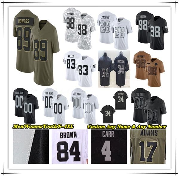 Ashton Jeanty Football Jersey Maxx Crosby Aidan O'Connell Brock Bowers Jakobi Meyers Raheem Mostert Tre Tucker Kenny Pickett Dont'e Thornton Jr. Geno Smith Devin White