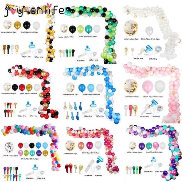 113pcs Colorful Latex Balloon Arch Kit Wedding Decoration Balloon Garland Kit Baby Shower Kids Birthday Party Backdrop Decor 210626