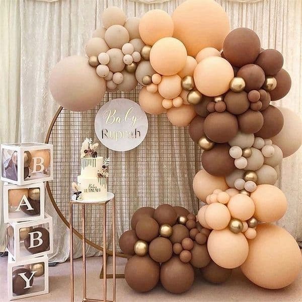 Apricot Coffee Brown Balloon Garland Arch Kit Wedding Birthday Party Decoration Kids Latex Balloon Globos Baby Shower Decor 220527