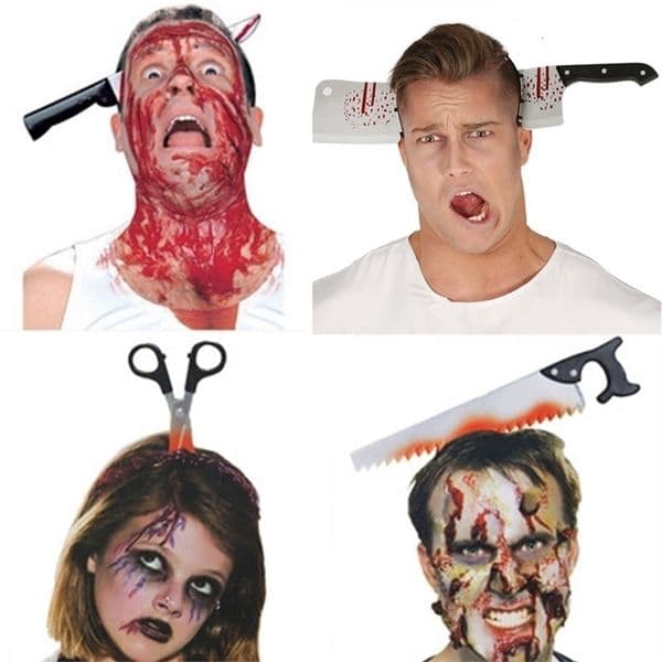 Other Event Party Supplies 1 set Knife Headband Halloween Headband Decors Horror axe scissor Headband Halloween Party Supplies zombie cosplay Props decors 220901