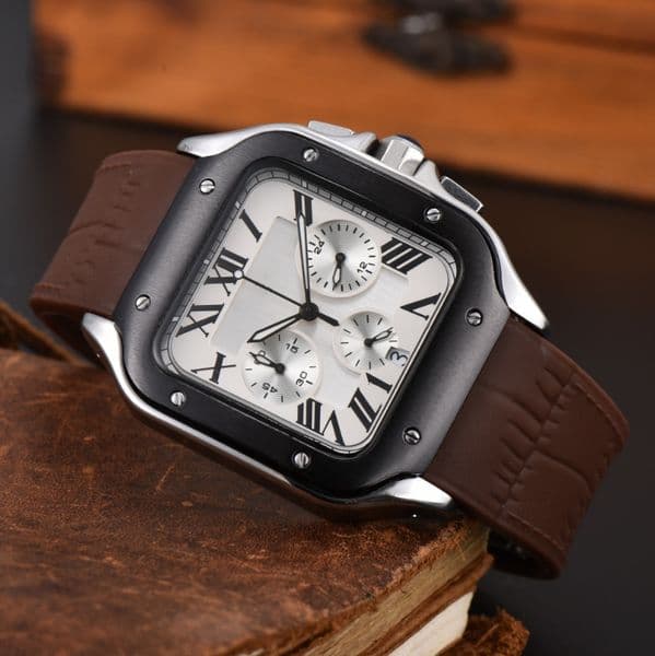 Luxury Watch Mens tankly Watch Square Watches Premium Quartz Movement Stainless Steel Bracelet Sapphire Glass Waterproof women Wristwatches #100