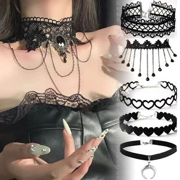 Girl Black Lace Choker Necklace For Women Trendy Neck Chain Collarbone Necklaces Punk Lolita Gothic jewelry For Girls Vintage 250930