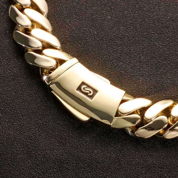 Hip Hop 20mm Smooth Cuban Chain Men's Necklace Trendy Versatile Accessories High-end Bracelet