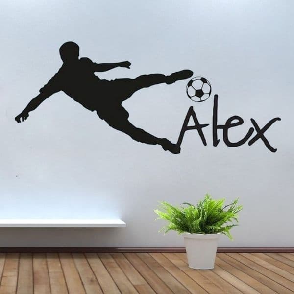 Personalized Name Vinyl Wall Decal Sticker For Nursery Football Soccer Ball Custom name Wall Sticker For Kids Bedroom huang094 201106
