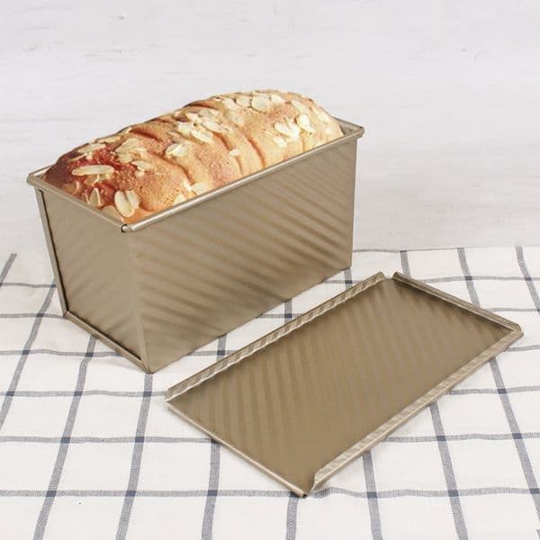 Rectangular Carbon Steel Non-stick Bellows Cover Toast Box Mold Bread Mold Eco-Friendly Baking Tools for Cakes 201029