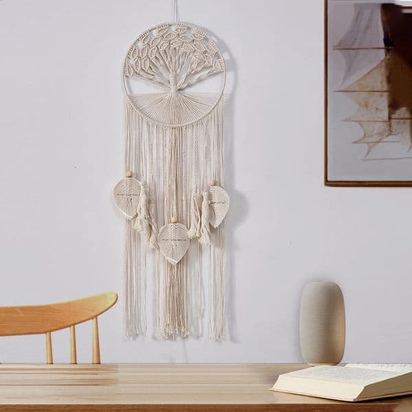 Wall mounted tassel edge tapestry Bohemian circular Handmade Home Christmas decoration 240927