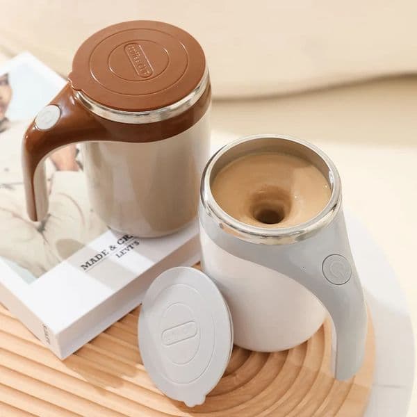 Portable Automatic Stirring Cup Mug Rechargeable Coffee Electric Stirring Stainless Steel Magnetic Rotating Blender Stirring Cup 250929BJ
