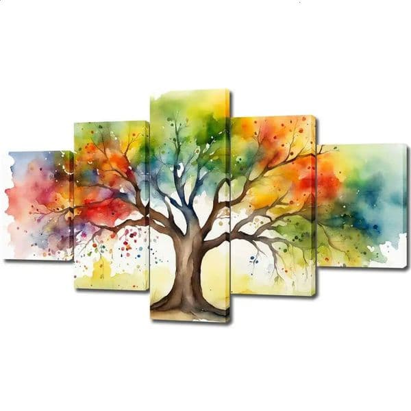 Anart Yanart watercolor style Tree of Life canvas wall art suitable for living rooms bedrooms dining kindergartens offices and home decoration 240927