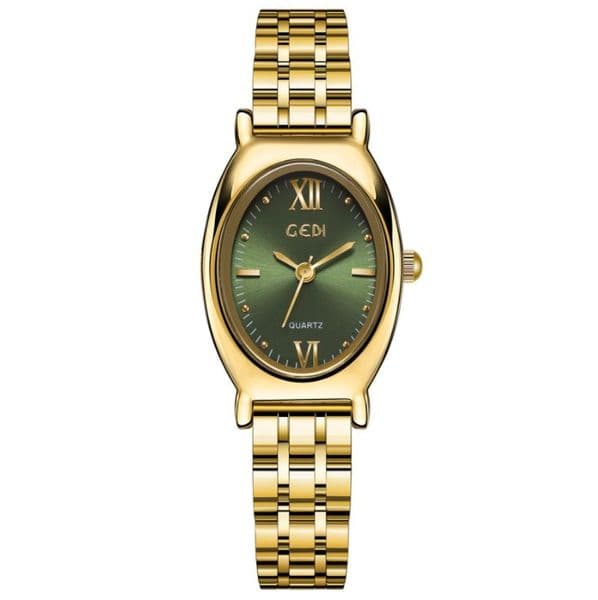Fashionable and high-value steel strip women's watch, light luxury and niche 22mm oval waterproof watch, women's new vintage quartz watch 3a Watch