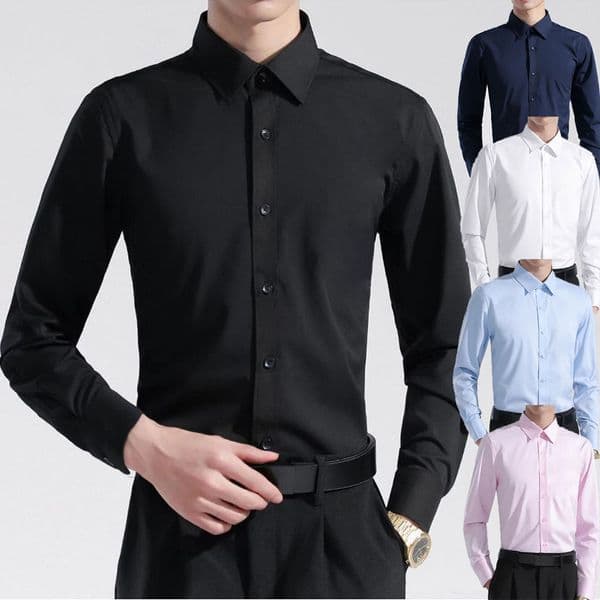 White Designer Hoodie Designer Shirt Shirt Men Long Sleeve Slim Fit Spring Autumn Korean Style Trendy Men's Business Short Sleeve Shirt Solid Polo Color Handsome