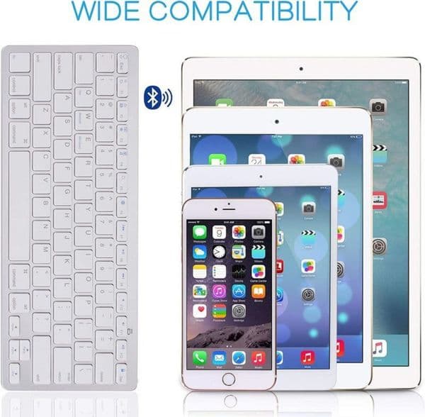 ultra slim wireless keyboard for desktop laptop tabelt and for apple ipad iphone macbook android windows pc bluetooth keyboard thumbnail 2