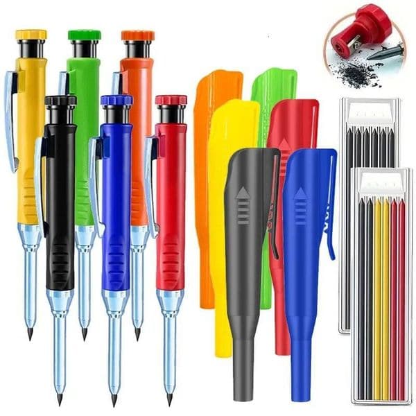 Bestseller Bestseller 2.8mm Solid Cap, Deep Hole Mechanical Pencil with Built in Sharpener For Carpenter Woodworking ddmysat ddmysat