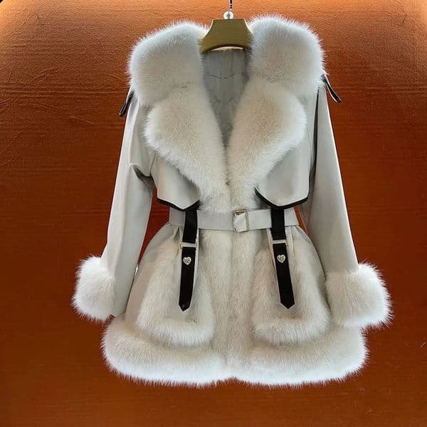 Ladies Winter Fox Fur Coat Medium Long Sleeve Fluffy Teddy Jacket Womens Warm Thicken Lined y Casual Outwear 2501008