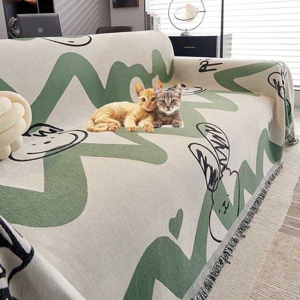 1PC Chenille Sofa Throw Blanket with Tassels Anticat Scratches Sofa Slipcover Dustproof Couch Protector Camping Picnic Blanket Y251008