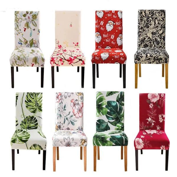 Christmas Chair Cover Stretch Home Dining Elastic Floral Print Chair Covers Multifunctional Spandex Elastic Cloth Universal Size 250930