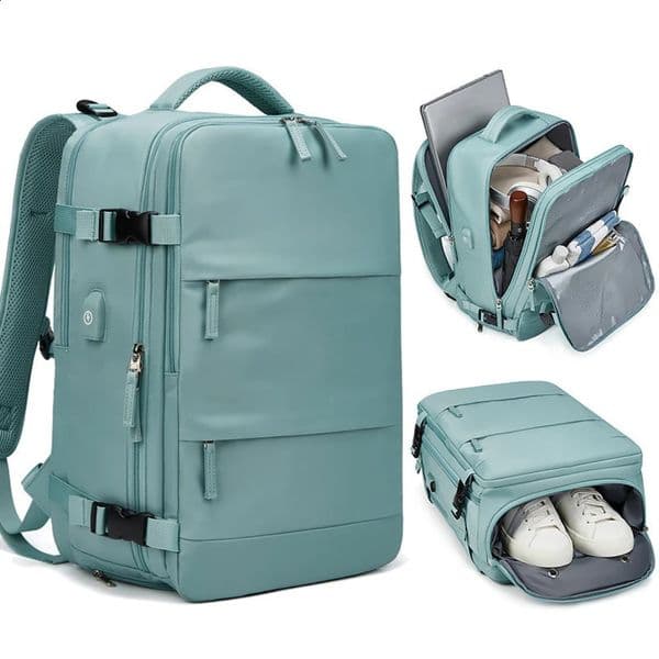 Womens laptop backpack 156inch USB charging school independent shoe bag travel outdoor for teenage girls 240822