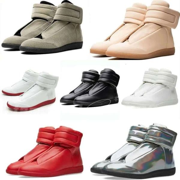Brand MM22 Maison Future High Top Sneakers Shoes Front Touch-strap Fastening Leather Round Toe Party Dress Technical Casual Walking top 10A