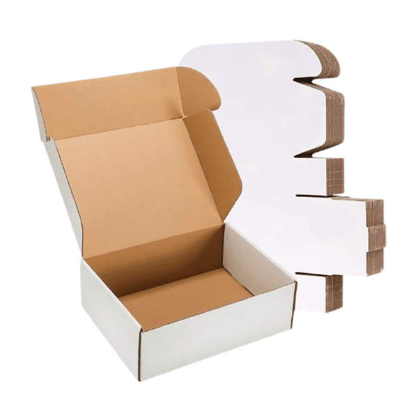 White corrugated cardboard boxes are used for packaging small business products gifts handicrafts jewelry daily necessities and more