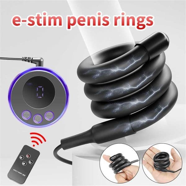 Silicone Winding Lock Sperm Ring Any Bend Male Electric Remote Control Delay Masturbation Ring Adult Erotic Product Sex Toys 18