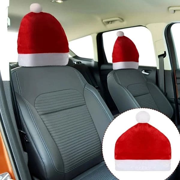 24Pcs Christmas Chair Covers Christmas Car Seat Decorative Headrest Covers Chair Headrest Hats 250930