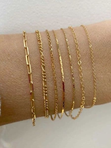 7 Pcsset New Metal Bracelet Set For Women Retro Twist Cuban Chain Bracelets Party Versatile Holiday Trendy JewelryT251007
