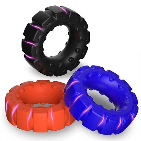 Tyre Silicone Cock Penis Rings Male Testis Scrotum Restraint Delay Ejaculation Adult Games Sex Toys For Men Reusable