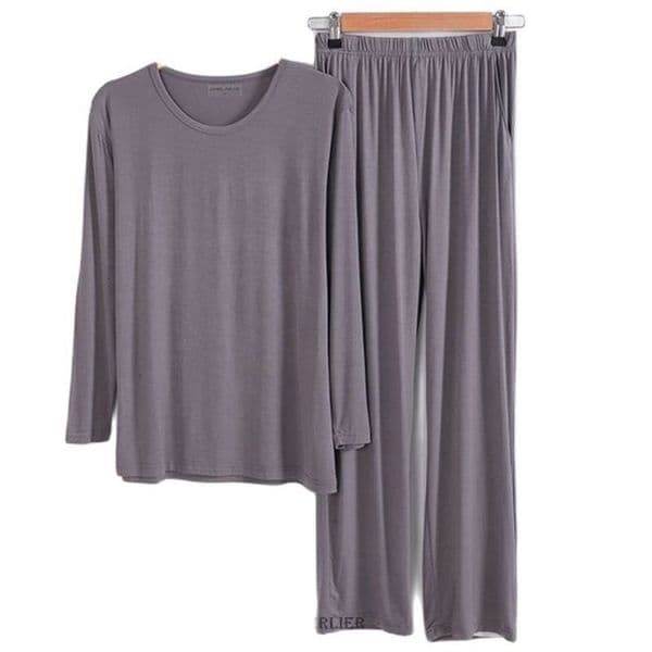 Men's Sleepwear Plus Size 8XL 150KG summer spring Long Sleeve Men modal Pajamas Sets elastic Modal Home Wear soft Top and Pants Breathable 54 56 230317
