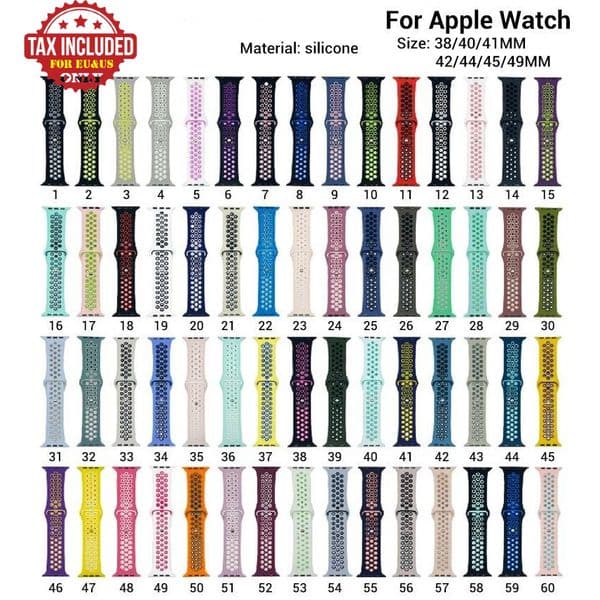 Sport Bands for Apple Watch Bands 38mm 40mm 41mm 42mm 44mm 45mm 46mm 49mm,Soft Silicone Women Men Replacement Strap for iWatch Series 10/9/8/7/6/5/4/3/2/1 Ultra 2 SE