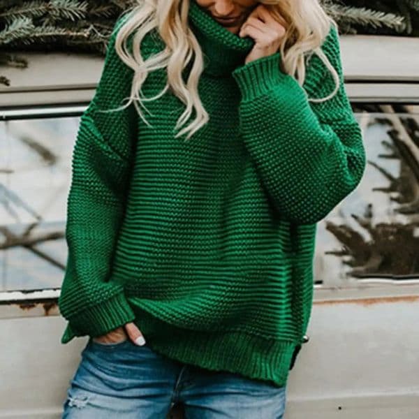 Loose Solid Turtleneck Pullover Sweater Women Winter Thicken Stringy Selvedge Crochet Tops Female Fashion Warm Knitetd Sweaters 240730wttwtt