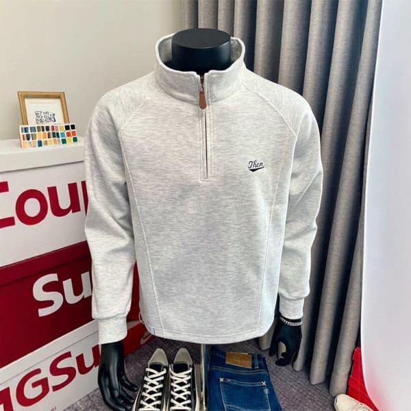 White Gray American Style Designer Hoodie Stand Collar Sweatshirt For Men Spring Autumn Oversize Trendy Heavyweight Long Sleeve Designer Shirt Sports Jacket