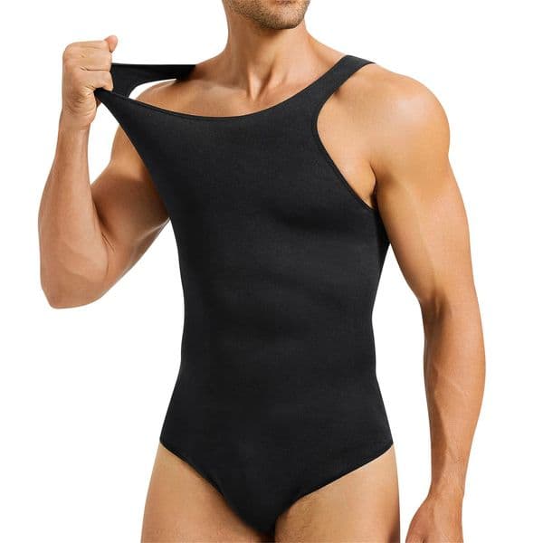 Mens Sleeveless Full Body Shaper Tummy Control Triangle Pants Shapewear Hip Lifting Bodysuit Compression Underwear 251009