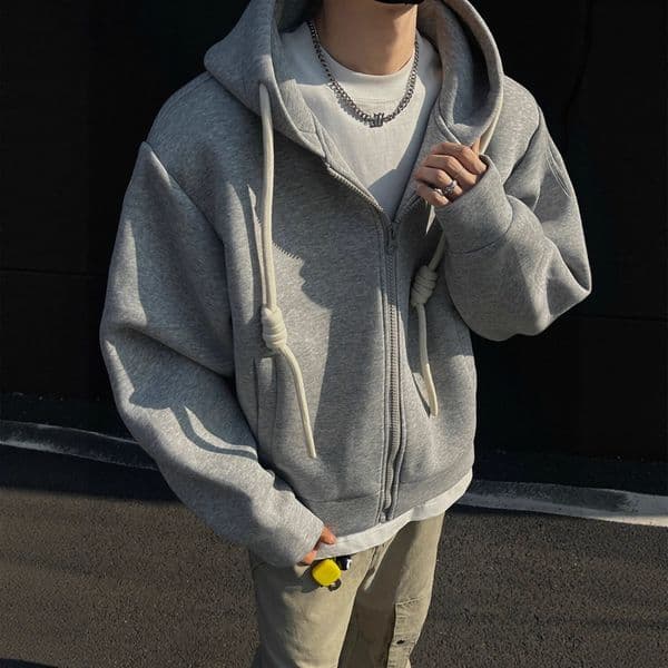 Hooded Cardigan Sweatshirt Men 2025 Spring Autumn New Designer Shirt Cleanfit Handmade Rope Designer Hoodie Heavy Fashion Trend Loose Outerwear