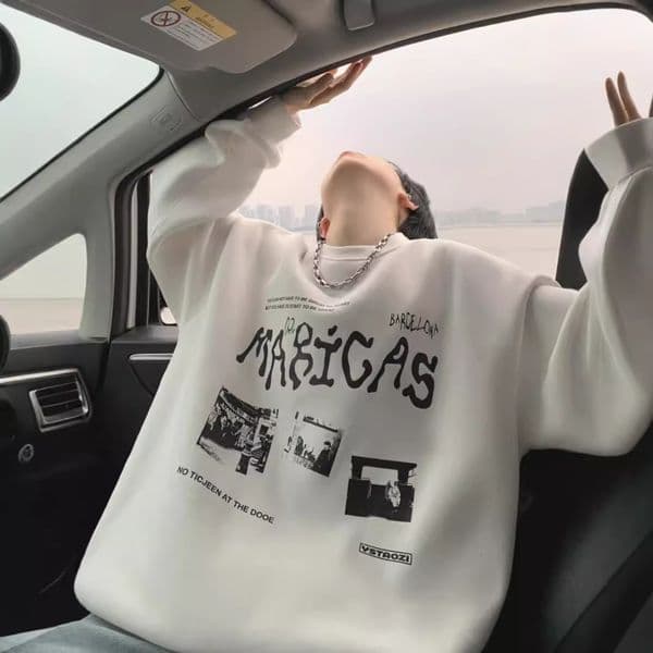 American Style Trendy Men's Sweatshirt Spring Autumn New Printed Design Designer Shirt Cool Youth Korean Version Slim Fit Crew Designer Hoodie Neck Jacket