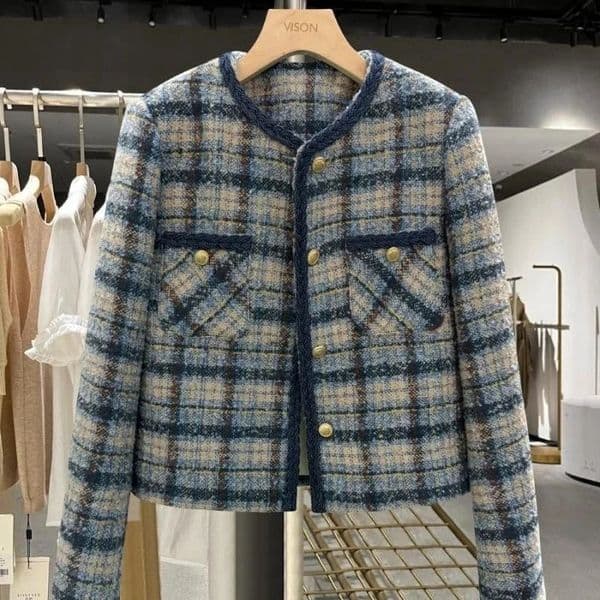 Korean Small Fragrant Wool Jacket Women Autumn Winter Short Tweed Allmatch Woolen Coat Temperament Outwear Tops Ladies 251009