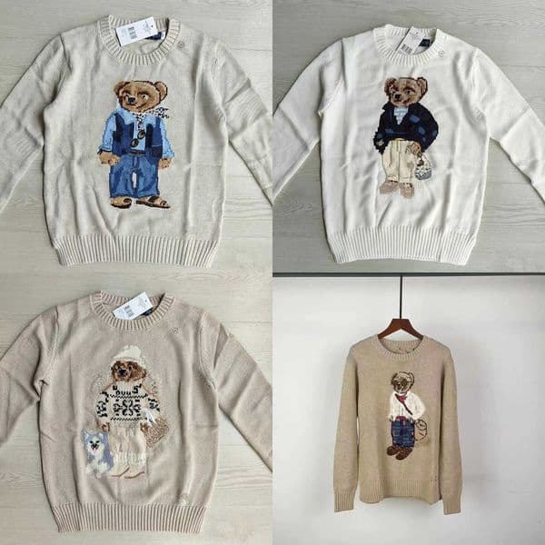 US Womens Winter Sweater Cartoon Bear Pullover Casual Fashion L250930WX1G