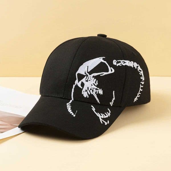 Simple and fashionable sideembroidered skull baseball c soft top adjustable curved brim baseball c daily matchingXJ251009