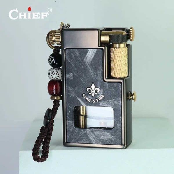 CHIEF Rare Fluid Lighter Vintage Sailor Lighter with Visible Fuel Tank Pocket Lighter for Smokers EDC Accessories Briquet W251009