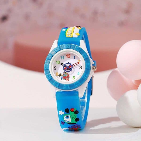 1pc2pcsFun Cartoon CarThemed Kids Watch Cute Quartz Analog With Pvc Strap For Boys Girls Perfect GiftChristmas present X251009