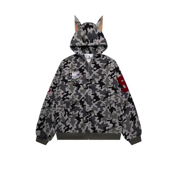 Designer Shirt Unique American Style Heavy Medal Designer Hoodie Embroidery Camouflage Hooded Sweatshirt Unisex Design High Street New Jacket Trend