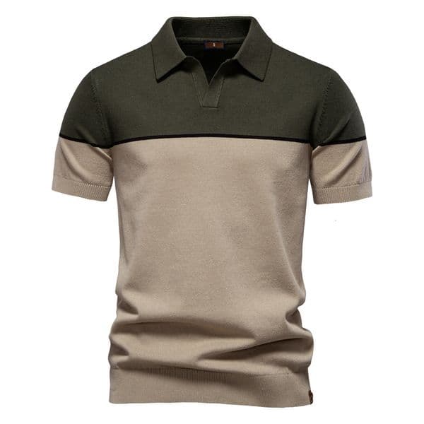 2025 Summer New Men's Short Sleeve Knitted Polo Designer Shirt Shirt Color Block Foreign Designer Hoodie Turn-down Collar Casual Polo Shirt For Men