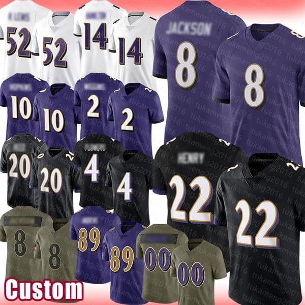Lamar Jackson Derrick Henry Football Jerseys Kyle Ray Lewis DeAndre Hopkins Nate Wiggins Ed Reed Zay Flowers Isaiah Likely Mark Andrews Rashod Bateman