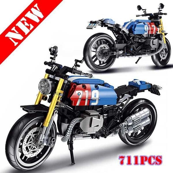 Tech Ideas Famous Racing Motorcycle Building Blocks Moc Locomotive Simulation Model Bricks DIY Toys Gifts for Children W251009