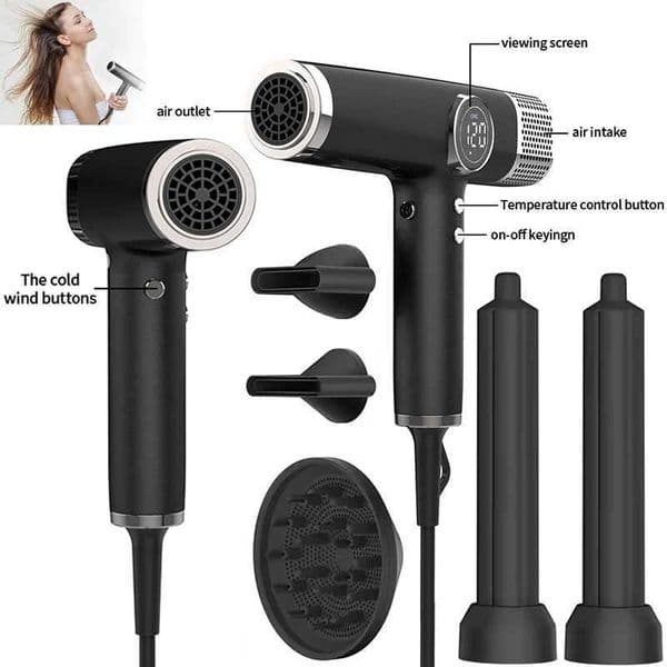 Professional 1800W High Power Speed Negative Ionic Hair Blower Dryer Electric Salon Hot And Cold Air Hair Dryer With Diffuser C251009
