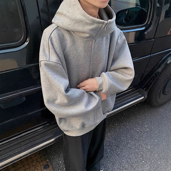 Heavyweight Solid Color Cardigan Sweatshirt For Men Spring And Autumn Oversized Design Loose Designer Shirt Hooded Designer Hoodie Jacket Couple Style Casual Coat