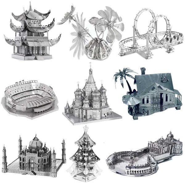 3D Metal Puzzle YueYang Tower St Peters Basilica Cathedral Beach Cabin Construction Assembly Model Jigsaw Puzzle Toys Gifts X251009